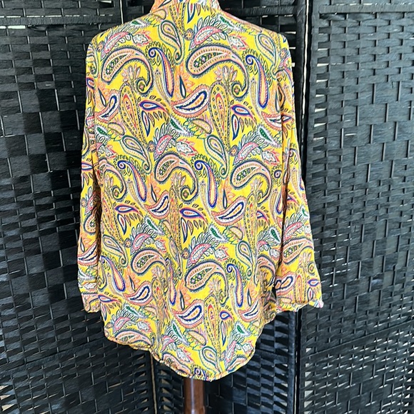 EUC Lauren by Ralph Lauren Paisley Print Top sz 1X - Picture 6 of 6